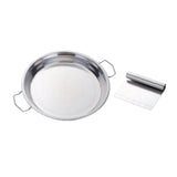 Buyerstar Stainless Steel Round Dinner Plate with Double Ear Handle