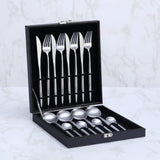 Buyerstar Portugal Cutlery Set Black Gold Dinnerware Knives Forks teaspoons Flatware Set