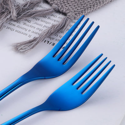 Manufacturing Wholesale Cheap Price Cutlery Set Blue Tableware for Restaurant