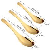 Mirror Polishing Stainless Steel Tableware Spoon Gold Color