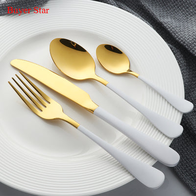 1set Korean Reusable Spoon Dinnerware Set Stainless Steel Tableware Set Golden Hashi Chopsticks and Spoon Set Metal Sushi Sticks