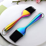 Silicone Oil Brush Cooking Brush Stainless Steel Handle BBQ Grill Basting Brush Pastry Baking Brush Kitchen Accessories