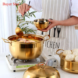 Stainless Steel Steamer Pot Soup Pot Steamer Basket Double Boiler 3 Layers Gold Pot Steamer Induction Cooker Metal Steamer Pan