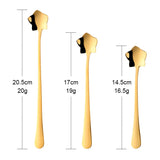 New Five Star Shape Colorful Dessert Spoon Coffee & Tea Honey Spoons Kitchen 304 Stainless Steel Mixing Milk Ice Scoop Tableware