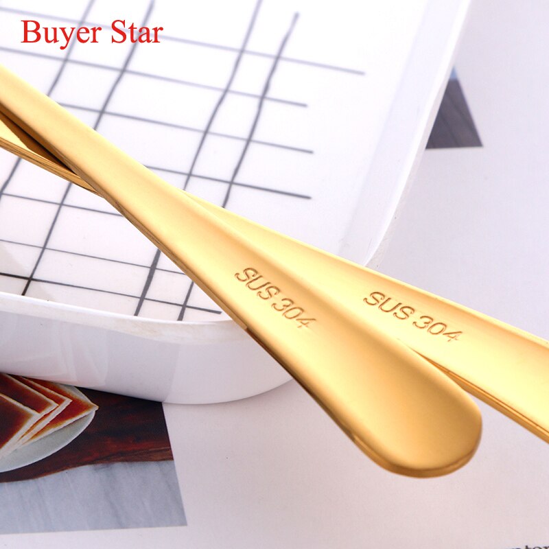 New Five Star Shape Colorful Dessert Spoon Coffee & Tea Honey Spoons Kitchen 304 Stainless Steel Mixing Milk Ice Scoop Tableware