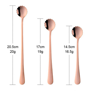 Flowers Design Long Handle Stainless Steel Dessert Tea Coffee Mixing Spoon Honey Drink Cafe Tableware