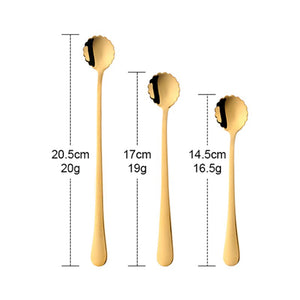 Flowers Design Long Handle Stainless Steel Dessert Tea Coffee Mixing Spoon Honey Drink Cafe Tableware