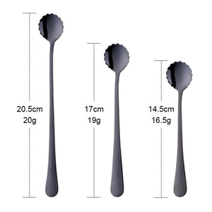 Flowers Design Long Handle Stainless Steel Dessert Tea Coffee Mixing Spoon Honey Drink Cafe Tableware