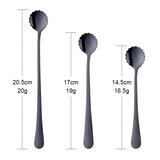 1PC Flowers Design Gold Spoon Long Handle Stainless Steel Dessert Tea Coffee Mixing Spoon Honey Teaspoons Drink Cafe Tableware