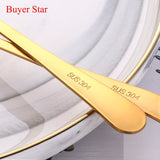 1PC Flowers Design Gold Spoon Long Handle Stainless Steel Dessert Tea Coffee Mixing Spoon Honey Teaspoons Drink Cafe Tableware