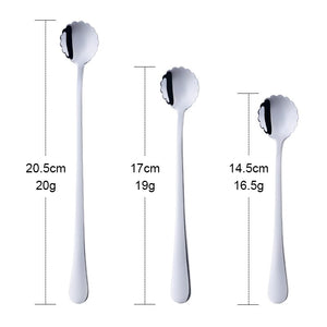 Flowers Design Long Handle Stainless Steel Dessert Tea Coffee Mixing Spoon Honey Drink Cafe Tableware