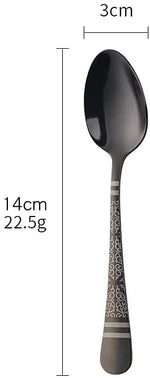 Buyer Star Espresso Spoons Set of 8,Cute Small Coffee Spoons, Stainless Steel Demitasse Spoons for Tea, Dessert Appetizer Mini Coffee Spoon Stainless Steel Teaspoons, 5.5-inch (Black)