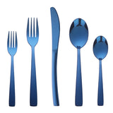 Buyerstar Luxury Blue Western Dinnerware Set Restaurant Cutlery Knife Fork spoon Set