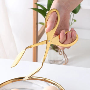 Buyer Star Kitchen Tongs Stainless Steel Food Tongs Golden Bread Clamp Salad Clip
