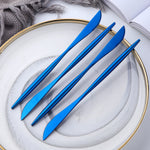 Cheap Price 304 Stainless Steel Blue Flatware Party Wedding Bar Tableware Set