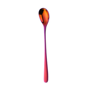 Short Handle Stainless Steel Ice Spoon Colorful Cold Drink Fruit Mixing Spoons Coffee Ice Cream