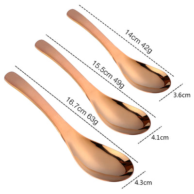 Stainless Steel Spoon Sets Mirror Polishing Smooth Edge for Party Wedding