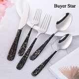 Buyer Star Cutlery Set Stainless Steel Flatware Dinner service for 5 knife fork spoon mirror polished