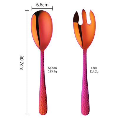 Buyer Star Snake Skin Design Long Salad Spoon Fork 2Pcs Tableware Sets 304 Stainless