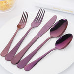 Popular Tableware Sets Purple Color Mirror Polish Flatware for Party Bar Kitchen