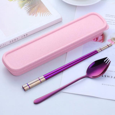 Buyerstar tableware Spoon +Chopsticks With Portable Box