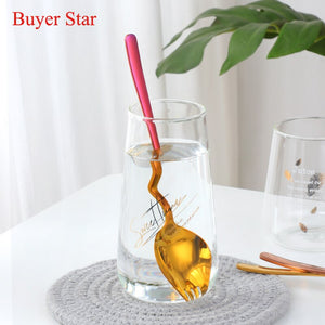 3 in 1 Sporks Dessert Fork Spoon Stainless Steel Curved Handle Dessert Kitchen Tableware Tools