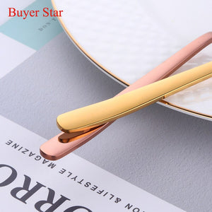 3 in 1 Sporks Dessert Fork Spoon Stainless Steel Curved Handle Dessert Kitchen Tableware Tools