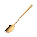 3 in 1 Sporks Dessert Fork Spoon Stainless Steel Curved Handle Dessert Kitchen Tableware Tools