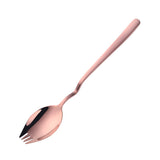 3 in 1 Sporks Dessert Fork Spoon Stainless Steel Curved Handle Dessert Kitchen Tableware Tools