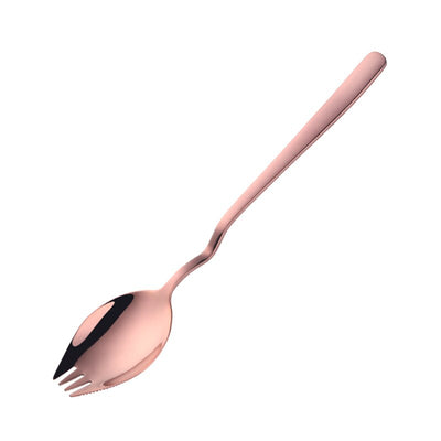 3 in 1 Sporks Dessert Fork Spoon Stainless Steel Curved Handle Dessert Kitchen Tableware Tools