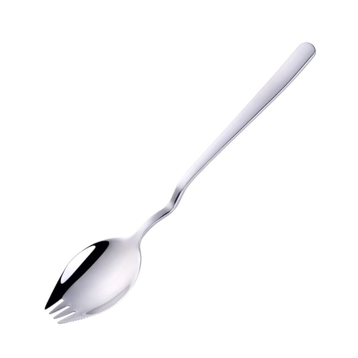 3 in 1 Sporks Dessert Fork Spoon Stainless Steel Curved Handle Dessert Kitchen Tableware Tools