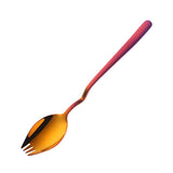 3 in 1 Sporks Dessert Fork Spoon Stainless Steel Curved Handle Dessert Kitchen Tableware Tools