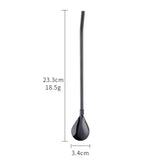 Stainless Steel Long Metal Drinking Straw Spoon with Cleaning Brush Tea Coffee Bar Kitchen Party Drink Accessories