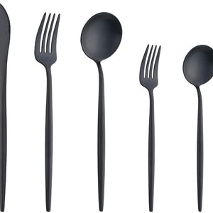 Buyer Star 30-Piece Rainbow Set Stainless Steel Flatware Cutlery Set Matte Polish Kitchen Utensils