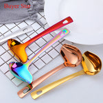 Buyer Star Gravy Ladle gold drizzle spoon with spout stainless steel kitchen utensils sauce ladlecooking utensils with mirror polish dishwasher safe,8.6 inch