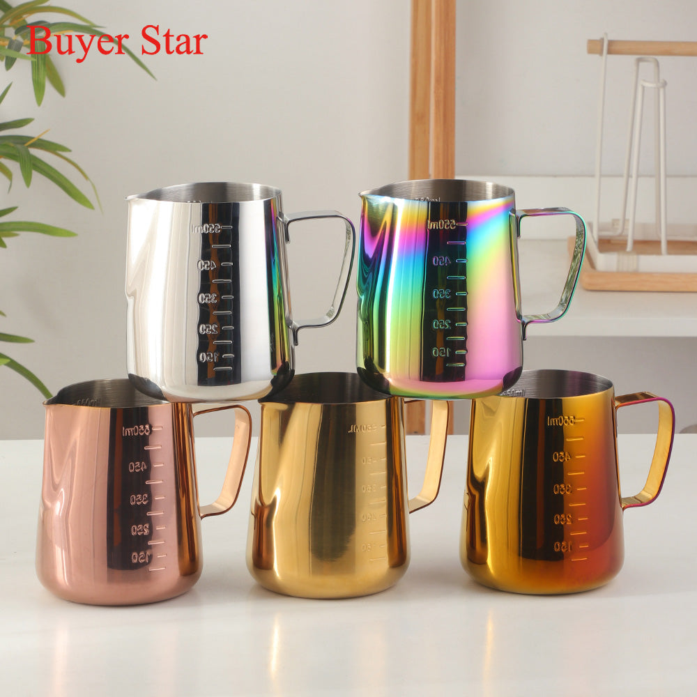 Buyer Star Milk Frother Cup Coffee Frothing Barista Tools Stainless Steel Cup Espresso Accessories Latte Art Steaming