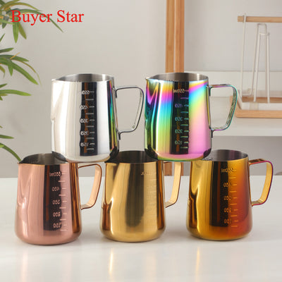 Buyer Star Milk Frother Cup Coffee Frothing Picher Barista Tools Stainless Steel Mental Cup Espresso Accessories Latte Art Steaming Kit