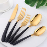 Cheap Price Wholesale Black Gold Mirror Polish Tableware Sets for Wedding Restaurant