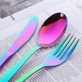 Accept OEM ODM Tableware Set Rainbow Color cutlery for Party