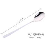 4pcs Stainless Steel Spoons Long Handle Spoons Silver Soup Spoon