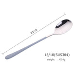 4pcs Stainless Steel Spoons Long Handle Spoons Silver Soup Spoon