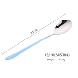 4pcs Stainless Steel Spoons Long Handle Spoons Silver Soup Spoon