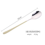 4pcs Stainless Steel Spoons Long Handle Spoons Silver Soup Spoon