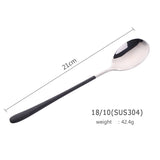 4pcs Stainless Steel Spoons Long Handle Spoons Silver Soup Spoon