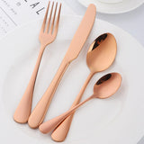 Buyer star 4 pcs Sliverware Flatware Set For Travel Black