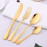 Buyer star 4 pcs Sliverware Flatware Set For Travel Black