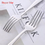 5 Pcs/Set 304 Stainless Steel Flatware Set Knife Fork Spoon High Grad