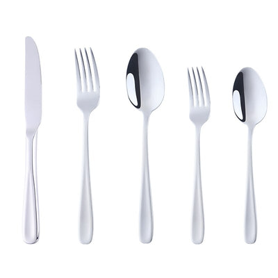 5 Pcs/Set 304 Stainless Steel Flatware Set Knife Fork Spoon High Grad