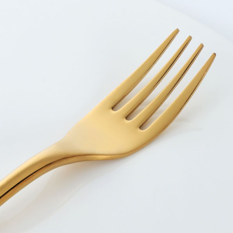 5 Pcs/set Pure Gold European Dinnerware Knife 304 Stainless Steel  Flatware Sets