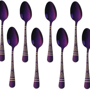 Buyer Star Espresso Spoons Set of 8,Cute Small Coffee Spoons, Stainless Steel Demitasse Spoons for Tea, Dessert Appetizer Mini Coffee Spoon Stainless Steel Teaspoons, 5.5-inch (Black)